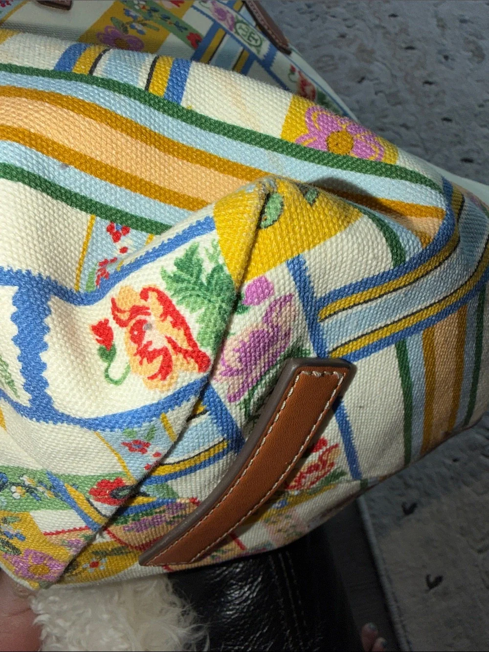 Tory Burch Canvas Tote Ribbon Weave